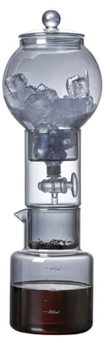 HOUSN Ice dripping coffee maker, cold Brew coffee machine, Slow Cold Drip coffee maker, with an adjustable drip valve and 100 sheet filter paper for ice coffee and iced tea,Clear