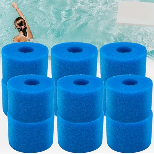 JEFFEL Éponge Filtrante Type S1, Cartouche Filtrante RéUtilisable pour Intex Type S1, Filtre en Mousse à Cartouche éponge Lavable pour piscines,Jardin Extérieur (Filtre S1-12pièces)