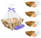 5 Paniers Cadeaux Vides 34x23x11cm + 200g de Papier de Pin + 10 Feuilles Cellophane + 25m de Fil | Coffret en Carton sans Couvercle | Corbeilles, Cadeaux, Anniversaire, Pâques, Saint-Valentin, Fêtes