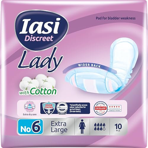 IASI Discreet Lady Damenbinden für Blasenschwäche, leicht und moderat, Größe Extra Large, 10 Stück