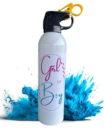 Gender Reveal Party, Spray, Farbpulverspray, Pulverspray Feuerlöscher, Babyparty, Geschlechtsenthüllung GirlorBoy, Baby-Shower, Konfettikanone, Rauchbombe (300 ml Blau)