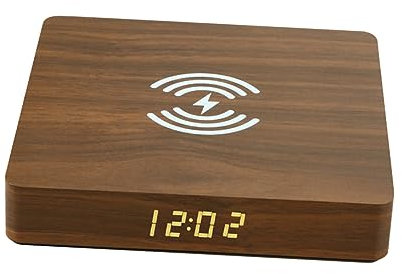 NAMOARLY 1 Pc Chargeur De Téléphone sans Fil Radio Réveil Chargeur De Téléphone Créatif Chargeur sans Fil Bambou Charge en Bois