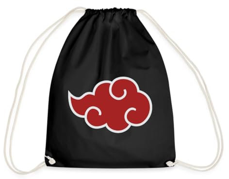 Spreadshirt Naruto Shippuden Akatsuki-Wolke Turnbeutel, One size, Schwarz