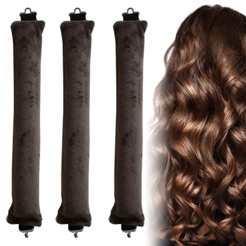 KCOQINA Flexi Stangen mit Haken, 3 Stück Hitzefreier Lockenwickler, Lockenstab für alle Haartypen, Lockenwickler zum Ausschlafen, hitzefreie Locken über Nacht
