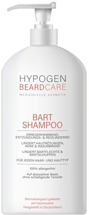 Tensidfrei | HYPOGEN CARE Bart-Shampoo | Reizfreie Bartpflege | 100% allergenfrei und hypoallergen | Ideal für Allergiker und bei sensibler Haut | Tägliche Pflege