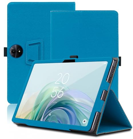 Funda para TCL Tab 11 Gen 2 11 Pulgadas, TCL Tab 11 Gen 2 Tablet Funda, Funda Protectora Plegable con Soporte para Lápiz y Correa para la Muñeca, Protección Total. (Azul Claro)
