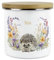 Purely Home Floral Hedgehog Tea Storage Canister - Pretty Wildlife & Foliage Homewares Gifts - Large Enamel Hot Drinks Kitchen Storage Container