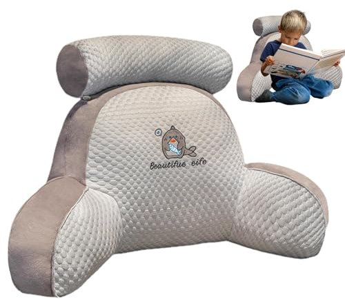 Lueear Reading Pillow, Bed Rest Pillow With Arms, Reading Cushion For Bed Back Support, Backrest Pillow For Bed, Back Support Pillow for Reading Relaxing Watching TV Games