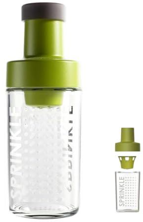 Dispensador de azúcar de vidrio con pico vertedor, recipiente para azúcar con medición automática , tazón dosificador de azúcar, accesorios de barra de café para café, té y repostería (Verde 1 PCS)