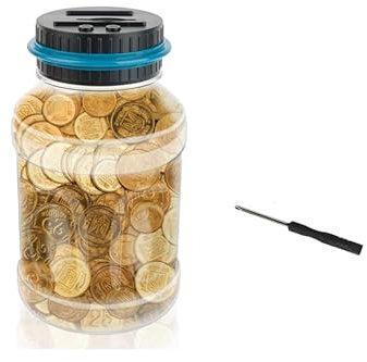 Kellegour Digitale Spardose mit Zähler 1.8L,Elektronisch Sparschwein mit LCD Anzeige,Coin Bank Sparschwein,Euro Geld Sparen Box Große,Digitale Spardose mit Münzzähler,für Erwachsene Geschenk