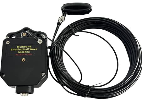 GOOZEEZOO JYR4010-150W End Fed Half Wave Antenna for Ham Radio, 150W Shortwave Radio Antenna, 4 Band 10m 15m 20m 40m Long Wire Antenna, 1:64 Balun No Tuning (Black)