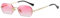 JCTAIFOO Retro Randlose Rechteckige Sonnenbrille Damen Herren Vintage Schlanke Rechteckig Getönte Brille (Gold/Rosa Farbverlauf)