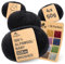 HANSA-FARM |Alpawool 100% Baby Alpaka Brushed 200g Set (4 x 50g) leichte und kratzfreie Wolle zum Stricken & Häkeln - NFA15 Schwarz