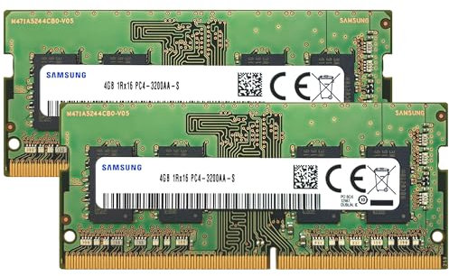 Samsung RAM 8GB (2x4GB) DDR4 3200MHz PC4-25600 (PC4-3200AA) CL22 SODIMM 1Rx16 Single Rank 1.2V 260-Pin Laptop, Notebook Memory - OEM BULK