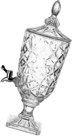 Folpus Dispensador de Bebidas con Grifo, Jarra de Cristal, Recipiente para Agua Y Jugos