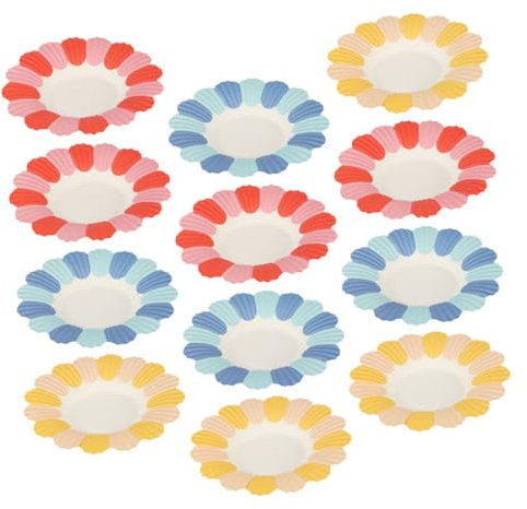 EPIGEIST 150piezas Platos Desechables Decorativos Forma De Flor Para Fiestas De Platos De Papel Para Cumpleaños Infantiles y Celebraciones