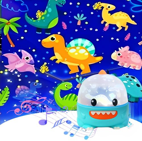 Dinosaur Night Light Projector for Kids,Baby Ceiling Star Projector with 360°Rotation & Music & 135 Effects 27 Films,Dinosaur Toys for Kids Toddler Boys 3-8 Year Old,Chirstmas Stocking Stuffers Gifts