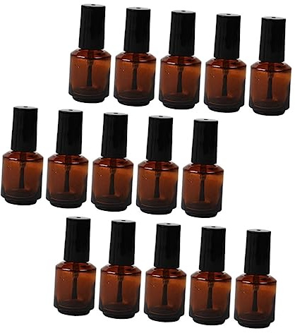 MOTHNUR 15 Pièces Bouteille De Vernis à Ongles Vide Manteau Doigt Clous Ongle De Main Bouteilles Tube D'échantillon D'art Uv Brosse Un Verre Chocolat