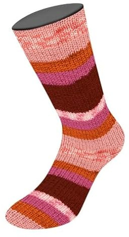 LANA GROSSA Meilenweit 100 Aktion | Sockenklassiker, bedruckt und waschmaschinenfest | Handstrickgarn aus 75% Schurwolle & 25% Polyamid | 100g Wolle zum Stricken & Häkeln | 420m Garn FB 3014