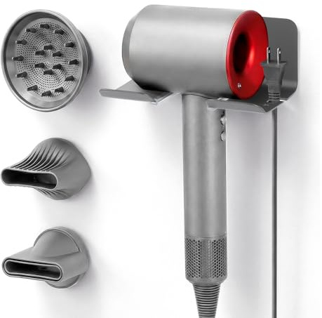 LLCS® Universelle föhn Halterung kompatibel, fön Halterung ohne Bohren, wandhalterung kompatibel mit Supersonic Aluminiumlegierung, Kabelmanagement (3 Düsen Aufbewahrung)