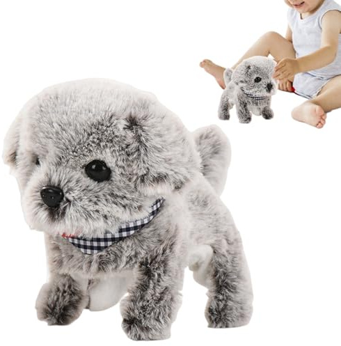 Realistic Puppy Dog Robot – Walk Barks Interactive Animal Toy – Electronic Plush Puppy – For Children Girls Company Travel Room Home Living Room Indoor Bedroom