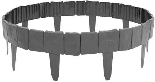 NULYLU Bordure de Jardin 20 Pièces Résistante aux Intempéries en Fausse Pierre PVC Installation Facile Design Simple et Élégant pour Jardins de Villas et Potagers