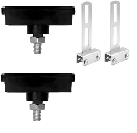 CWOQOCW Magneti per finecorsa in metallo per apriporta elettrici, robusto sensore composito in nylon con staffa per automazione cancello scorrevole, nero (2 pezzi)