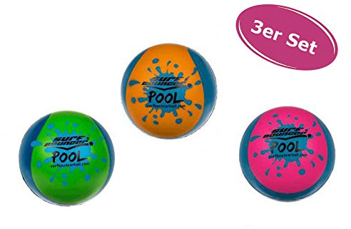 itsisa Soft Springball Pool D: 7 cm, 3er Set - Surf Bouncer Pool Ball springt übers Wasser, Wasserball