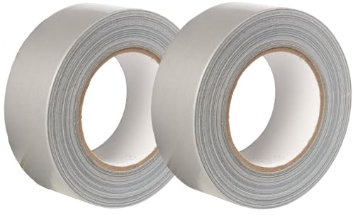 GTSE - Robusto nastro americano - Nastro adesivo telato argento - 48 mm x 50 m - Impermeabile - Per riparare, fissare, legare, rinforzare e sigillare - 2 rotoli