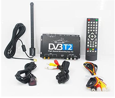 KUNFINE HDTV Car DVB-T2 DVB-T MULTI PLP Ricevitore TV digitale automobile DTV box con due sintonizzatori antenna