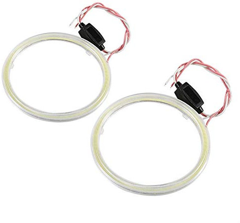 Reminnbor Faros Angel Eyes, 2 Piezas de Anillos Automáticos de Halo Angel Eye COB Chips Garo DRL LED para Motocicleta(80mm)