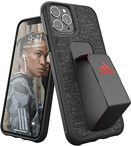 adidas Sports Compatible with iPhone 11 Pro Case, Grip Grip Stand, Protective Mobile Phone Case – Black/Red
