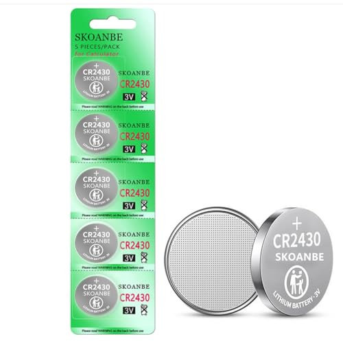 SKOANBE Lot de 5 piles lithium CR2430 2430 ECR2430 3 V