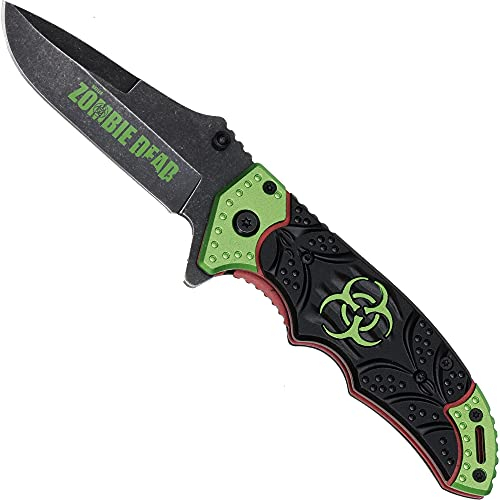 Eva Shop® Premium Zombie Dead Folder Einhandmesser Taschenmesser Klappmesser Outdoor Survival Messer mit 9 cm Edelstahlklinge - Ideal für Freizeit, Arbeit, Wandern, Camping, Jagd UVM. 83949