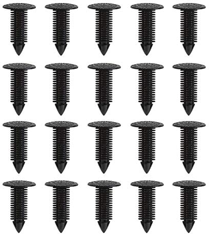 Be In Your Mind 20 Stück Tannenbaum-Auto-Zierleisten-Clips zum Aufstecken aus Kunststoff, schwarz, für Kotflügel, Stoßstange, Dachverkleidung