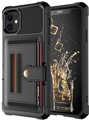 Lederhülle Kompatibel mit iPhone 11 Hülle Handyhülle Silikon Premium Leder Case Brieftasche Kartenfach Standfunktion Handytasche Klapphülle Schutzhülle für iPhone 11 Case (C,apple 11)
