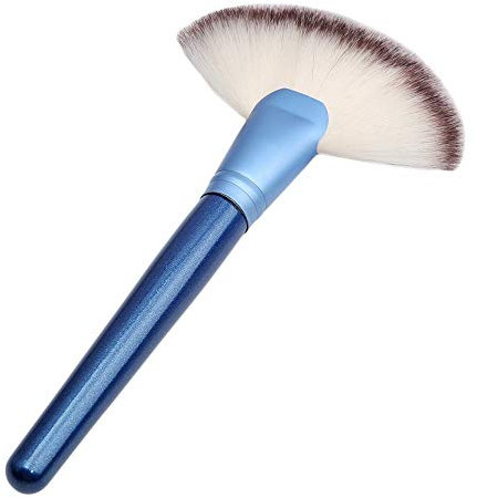 U-K Pinceau de maquillage grand éventail Blending Highlighter Pinceau poudre contour du visage bleu Pratique et populaire