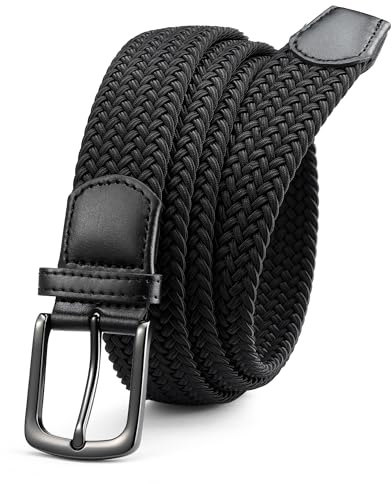 CHAOREN Stretch Belts for Men - Braided Elastic Golf Belt for Men 1 3/8- Fits Casual Jeans & Shorts
