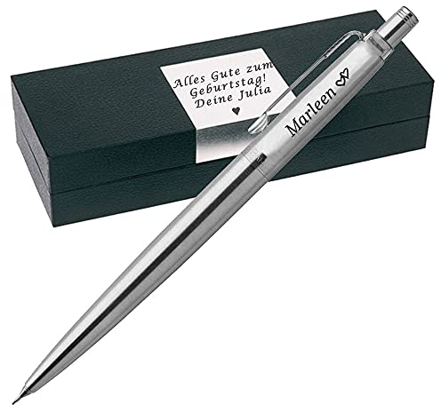 PARKER JOTTER CORE Edelstahl C.C. Bleistift mit Gravur Box mit Gravur Symbole möglich als Geschenk für Freundin Prüfung Geburtstag Jubiläum Einstand PS103