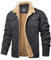 MAGCOMSEN Veste d'hiver en polaire pour homme - Veste d'aviateur militaire - Coupe-vent - Col montant - Veste doublée chaude avec 5 poches, gris foncé, L