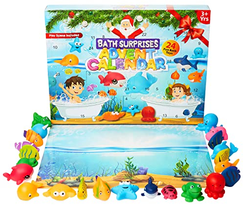 KreativeKraft Adventskalender 2025 Kinder - Ente Badespielzeug Weihnachtskalender Set (Mehrfarbig Bath)