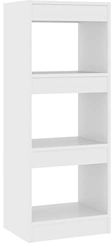 vidaXL Versatile Book Cabinet/Room Divider - Sleek, Classic Design - Engineered Wood - White - 40x30x103 cm - Easy Assembly and Maintenance