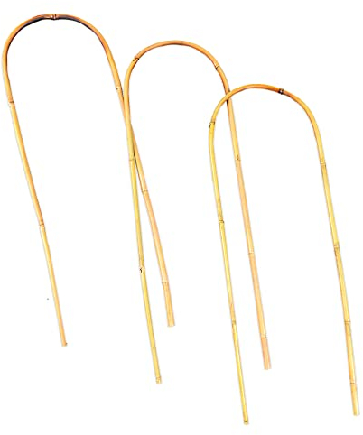 Treillis en U en bambou naturel, treillis en bambou en forme de U pour support de plantes – Lot de 3 (61 cm)