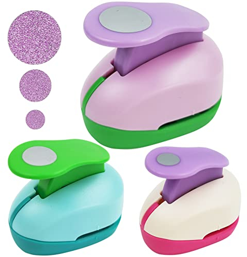 Papierstanzer，3 Stück Motivstanzer Kreis Motivlocher Set Papier Ausstanzer Stanzer，für Bastelarbeiten, Grußkarten, Fotoalben, Tischkarten, Scrapbooking