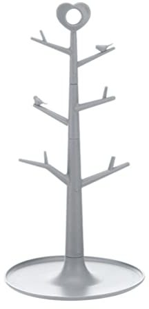 ULTECHNOVO Mug Holder Tree, Countertop Mug Tree, Mug Holder Coffee Mug Holder Removable Organizer Mug Rack Stand Countertop Mug Tree Home Storage Mug Hooks for Counte (Grey)