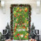 Weihnachtsdeko Tür Banner Outdoor, Grün Weihnachten Baum Hintergrund Banner mit Geschenkboxen Zuckerstange Weihnachten deko Türbanner Schild für Outdoor Haus Silvester Party Dekoration, 90 x 185 cm