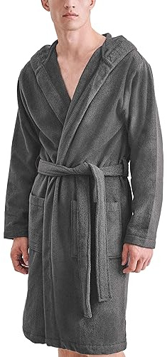 Seidensticker Herren Frottee Bademantel, Anthrazit, L