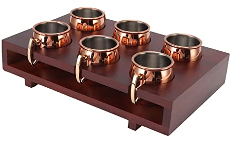Juego De Tazas De Cobre Moscow Mule, Juego De Tazas Mule Resistente A La Corrosión, Limpieza Fácil, Taza De Cóctel De Moscú Con Aislamiento Térmico De 2 Oz Con Estante Para Bar, Oficina En El Hogar