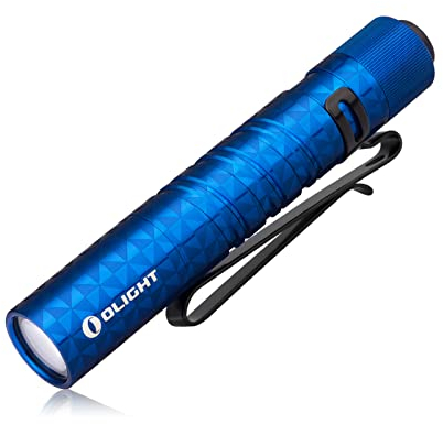 OLIGHT I3T EOS Mini Lampe de Poche à LED 180 Lumens Portée 60 m Étanche IPX8 Pile AAA pour Le Camping, La Chasse, L'ourdoor et Les Urgences (Bleu)