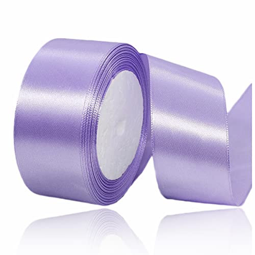 Nastri Viola Chiaro 40mm, 23 metri Nastro di Raso Viola Chiaro per l'imballaggio di regali, Artigianato fai da te, Bows Making, Mazzi di fiori, Palloncini, Festa nuziale e Decorazioni per torte
